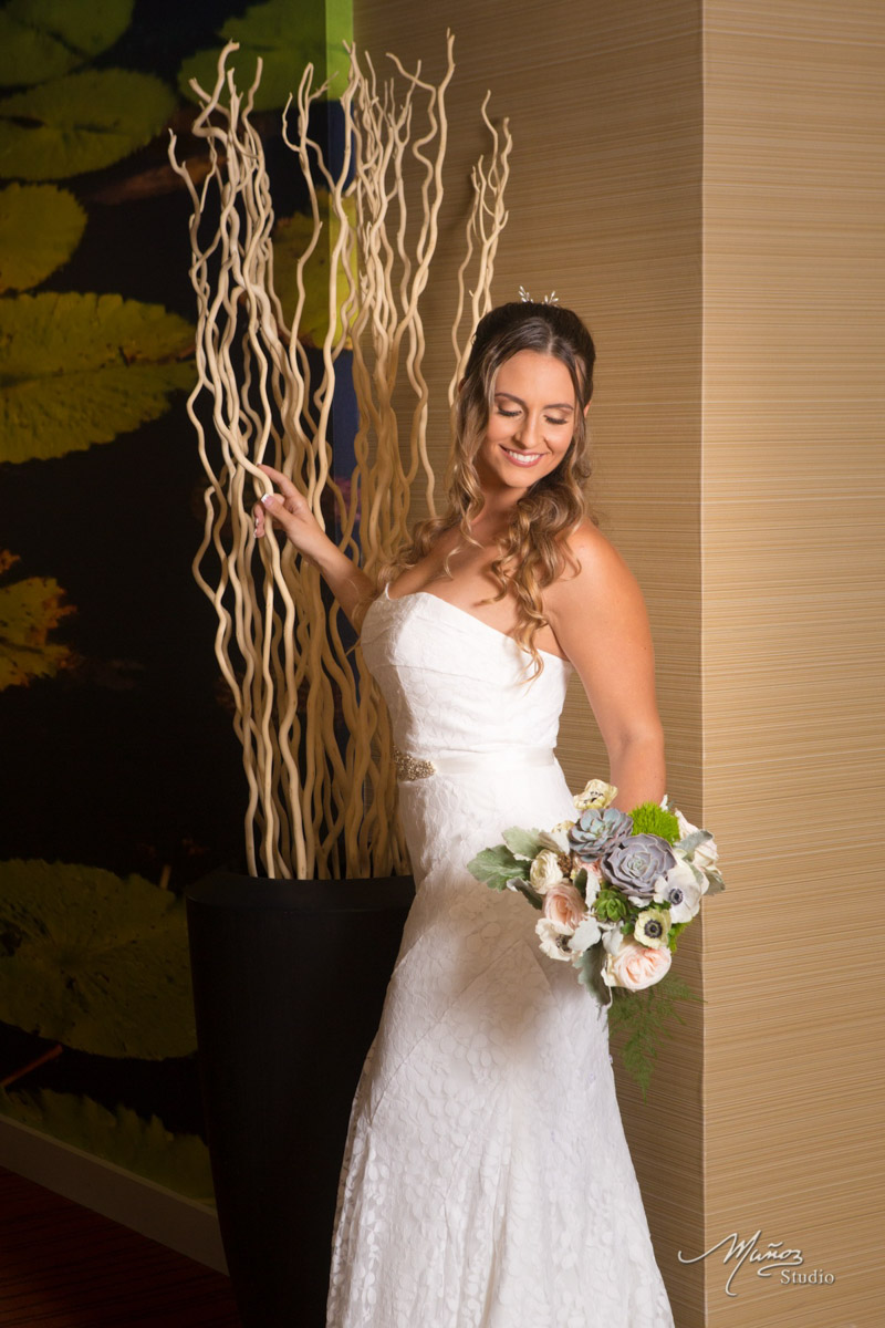 Bride holding bouquet